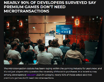 絕大多數開發人員表示內購對“3A遊戲”沒什麽影響