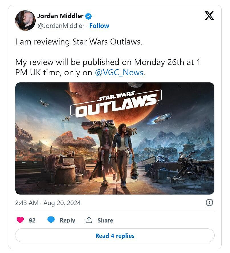 《星際大戰:亡命之徒》評論將於8月26日開放 《星際大戰:亡命之徒》評論將於8月26日開放