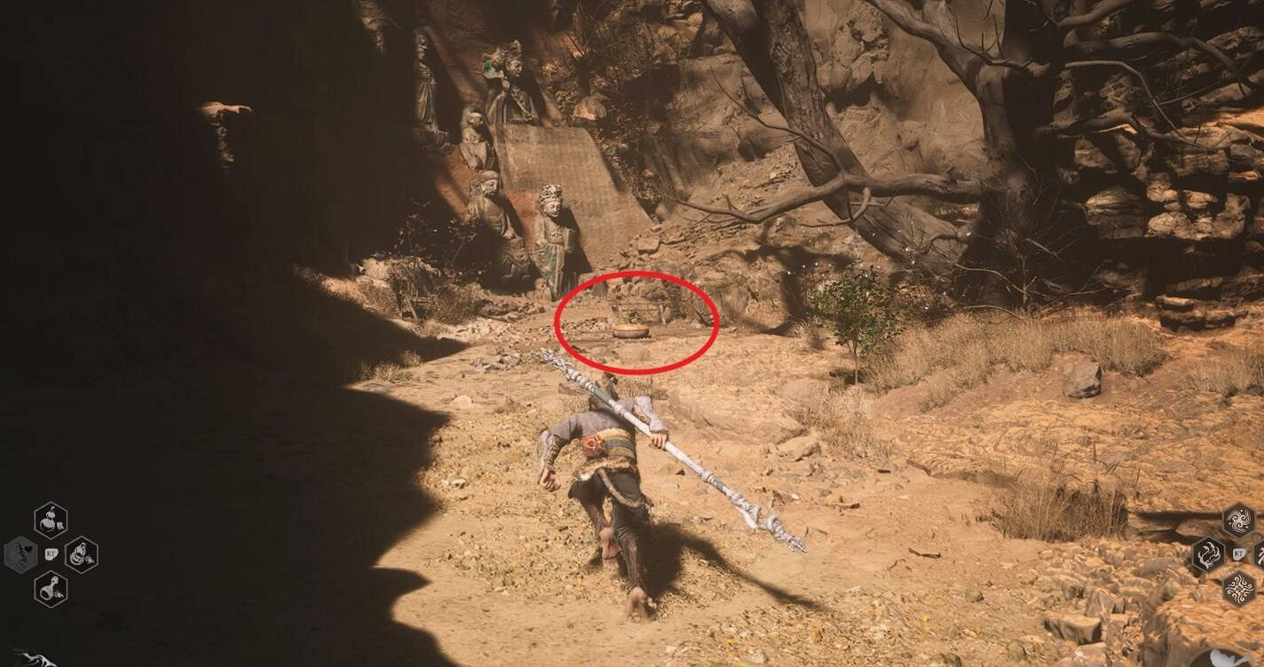 《黑神話悟空》黃風陣佛窟前蒲團位置