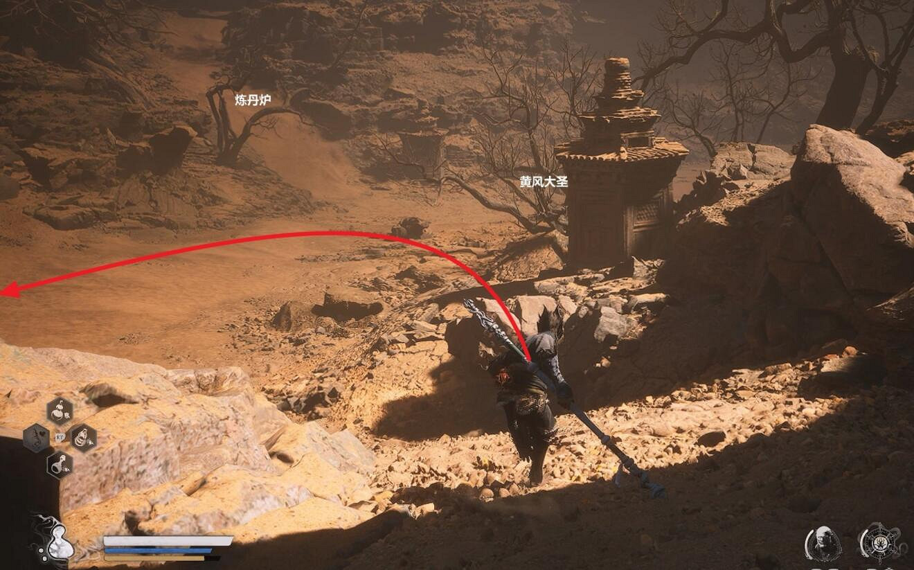 《黑神話悟空》黃風陣佛窟前蒲團位置