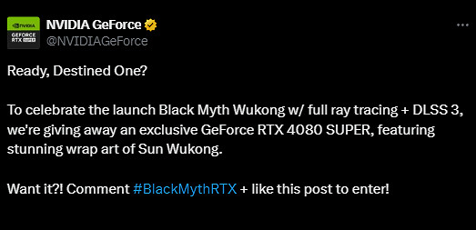 《黑神話》4080S公版定製顯卡公布!官推抽獎贈送 《黑神話》4080S公版定製顯卡公布!官推抽獎贈送