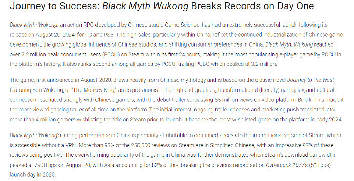 熱度爆表！《黑神話》創下單機遊戲中國直播的新紀錄