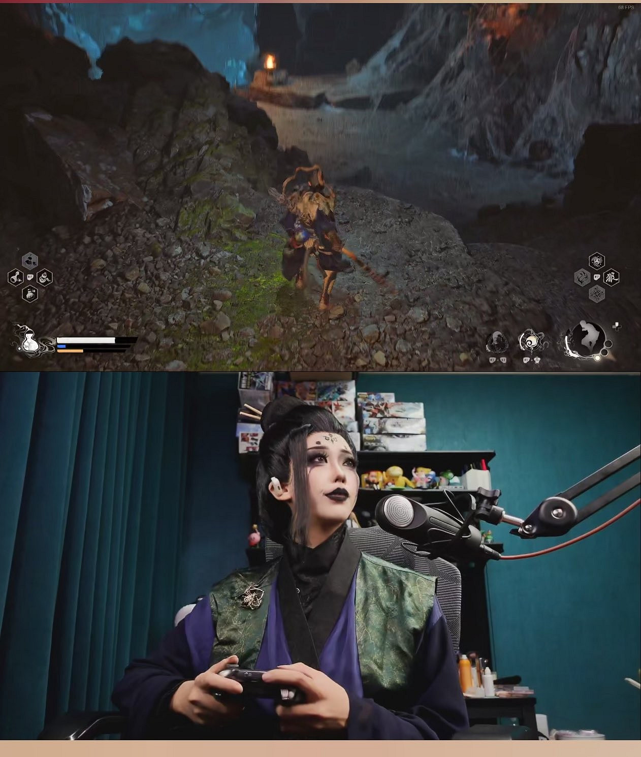 《黑神話：悟空》蜘蛛精妝容爆火 女主播COS蜘蛛精直播