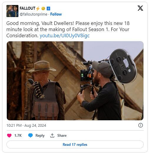 《輻射》真人劇幕後探秘影片:展示第一季的製作過程 《輻射》真人劇幕後探秘影片:展示第一季的製作過程