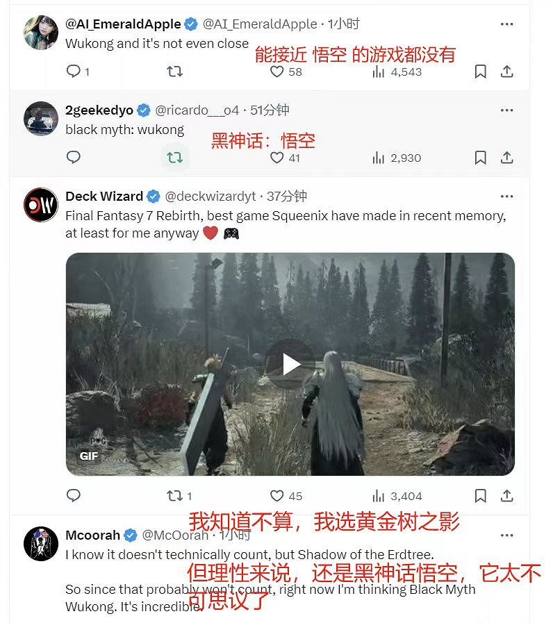 誰是你心中的年度最佳?《黑神話》和FF7RB五五開! 誰是你心中的年度最佳?《黑神話》和FF7RB五五開!