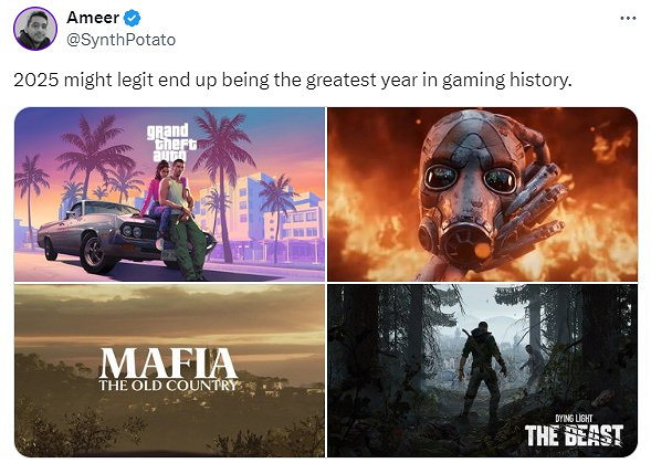 2025年將來有可能成為遊戲史上的偉大之年!有《GTA6》等大作 2025年將來有可能成為遊戲史上的偉大之年!有《GTA6》等大作