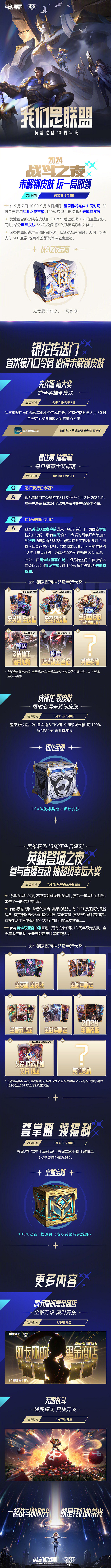 《英雄聯盟》13周年慶情報公開!8月30日正式開啟 《英雄聯盟》13周年慶情報公開!8月30日正式開啟