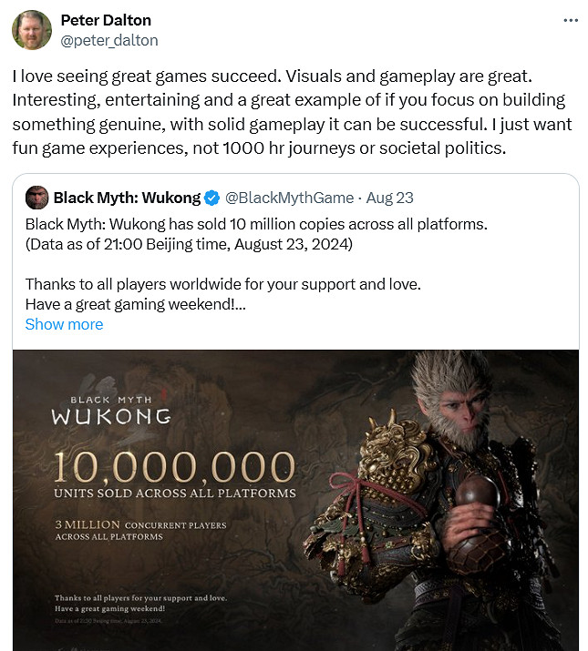 《惡魔之魂RE》總監稱讚《黑神話》:偉大遊戲的成功! 《惡魔之魂RE》總監稱讚《黑神話》:偉大遊戲的成功!