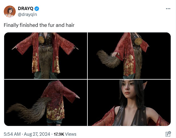 可愛又不失性感!網友提取《黑神話:悟空》狐狸精模型 可愛又不失性感!網友提取《黑神話:悟空》狐狸精模型