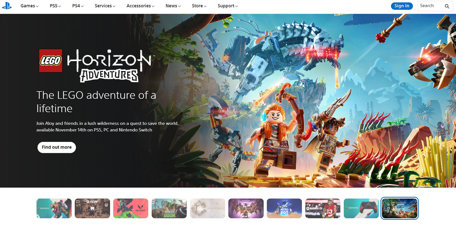 PS官網顯示《樂高地平線大冒險》將於11月14日發售 PS官網顯示《樂高地平線大冒險》將於11月14日發售