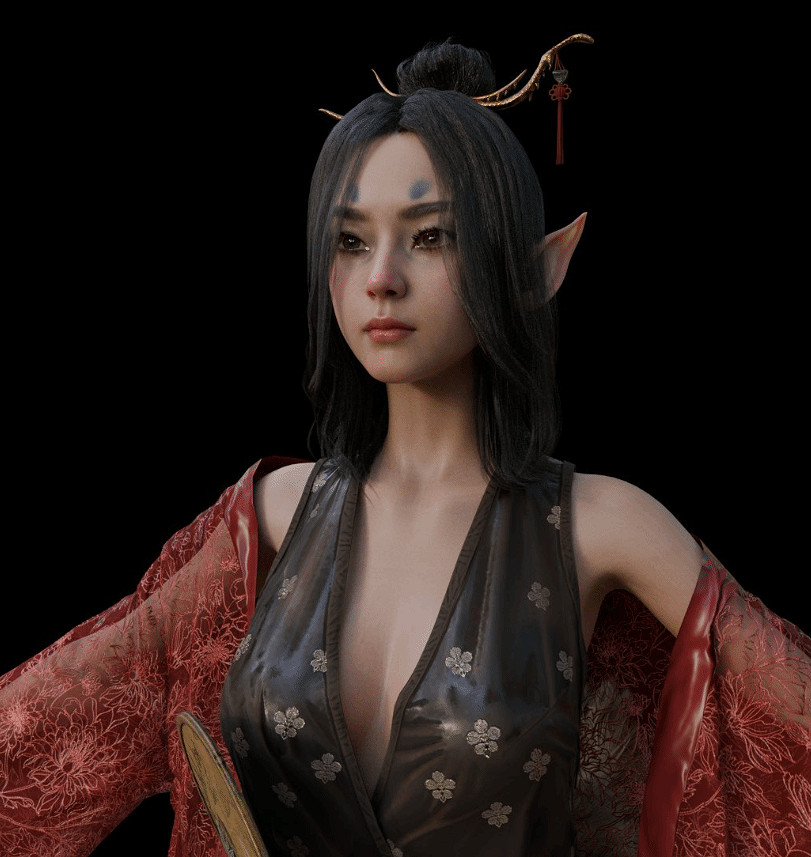 可愛又不失性感!網友提取《黑神話:悟空》狐狸精模型 可愛又不失性感!網友提取《黑神話:悟空》狐狸精模型