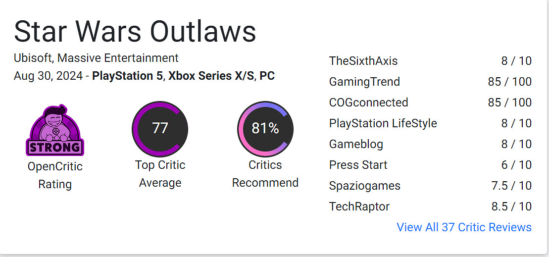 《星際大戰:亡命之徒》全球媒體評分解禁 M站均分77 《星際大戰:亡命之徒》全球媒體評分解禁 M站均分77