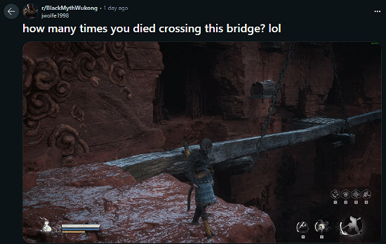《黑神話:悟空》浮屠牢熱議:你在獨木橋摔死過幾次? 《黑神話:悟空》浮屠牢熱議:你在獨木橋摔死過幾次?