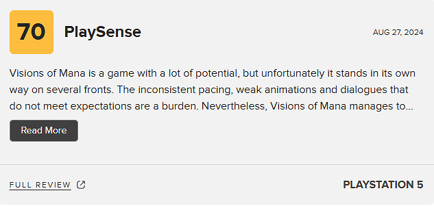 《聖劍傳說Visions of Mana》M站 75分：系列最好作品