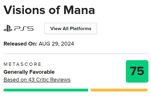 《聖劍傳說Visions of Mana》M站 75分：系列最好作品
