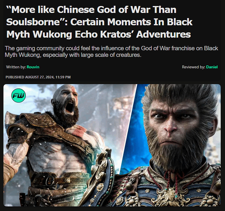 外媒稱《黑神話：悟空》更像是《戰神》 並非傳統魂遊