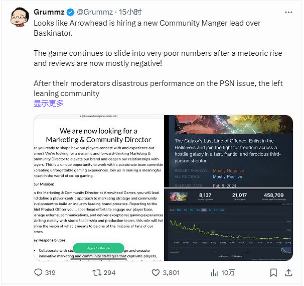 《絕地戰兵2》Steam多半差評玩家流失 社區總監被開除 《絕地戰兵2》Steam多半差評玩家流失 社區總監被開除