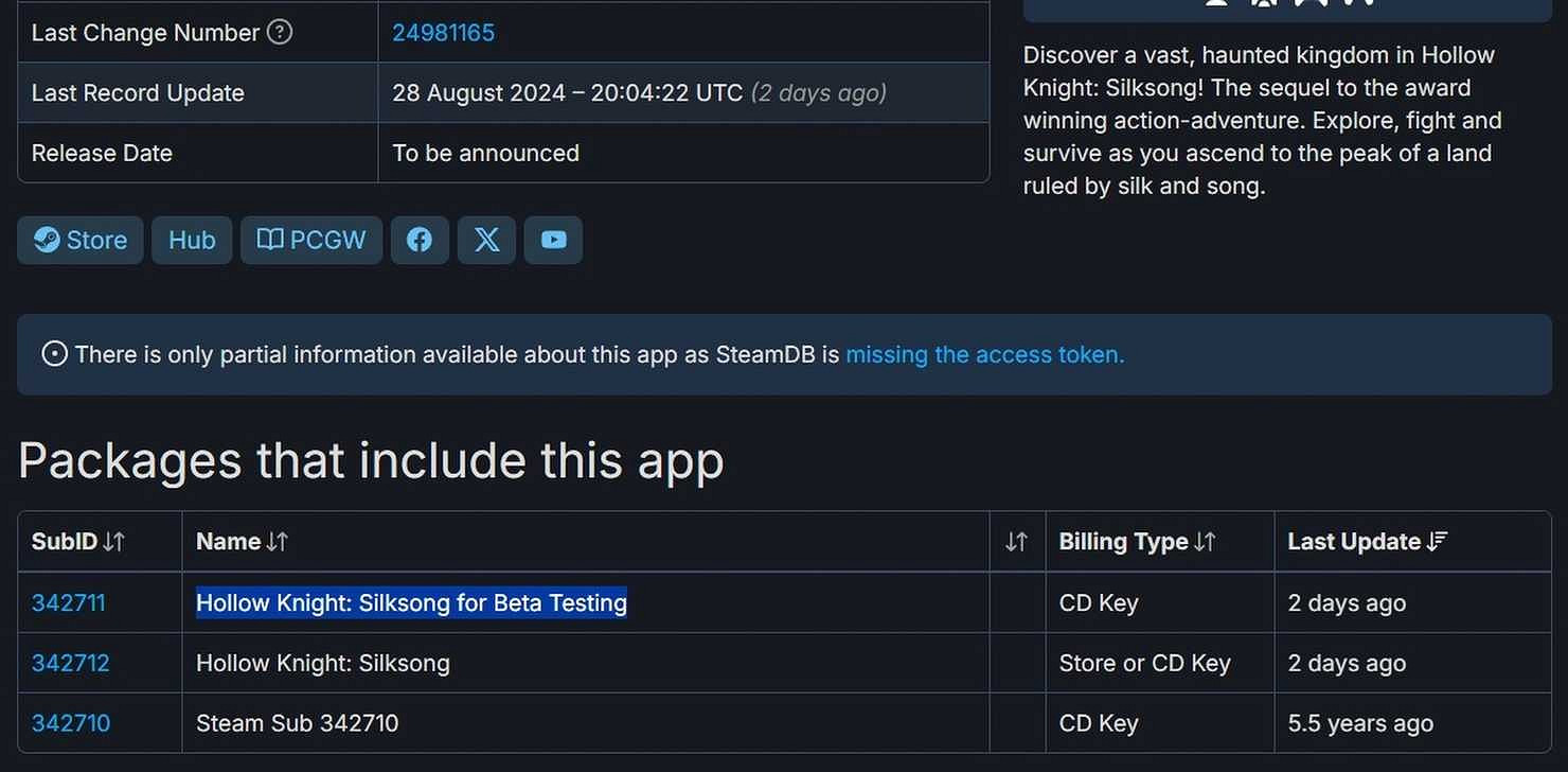 《空洞騎士：絲之歌》頁面更新讓玩家空歡喜一場