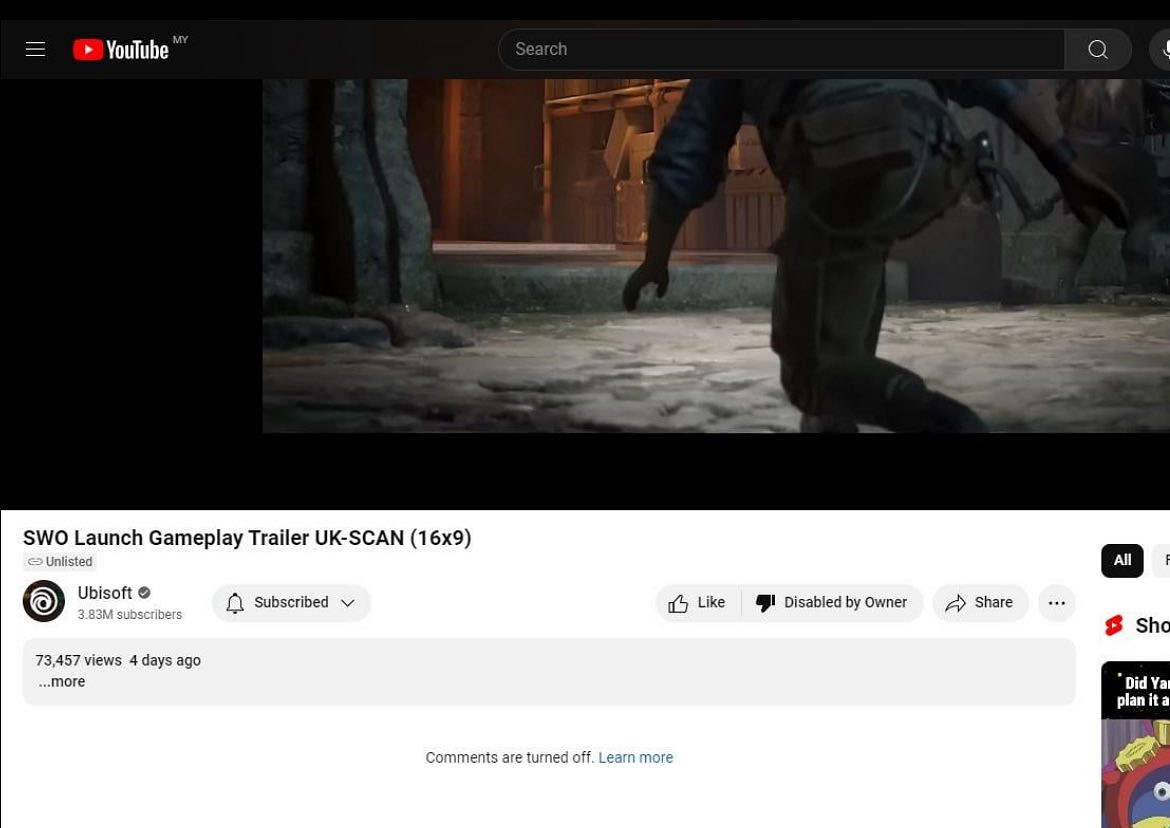 《星際大戰:亡命之徒》發售宣傳片批評太多 育碧關閉了評論 《星際大戰:亡命之徒》發售宣傳片批評太多 育碧關閉了評論