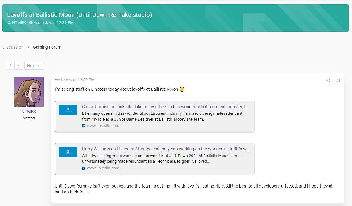 《直到黎明：重製版》尚未發售 Ballistic卻開始裁員！