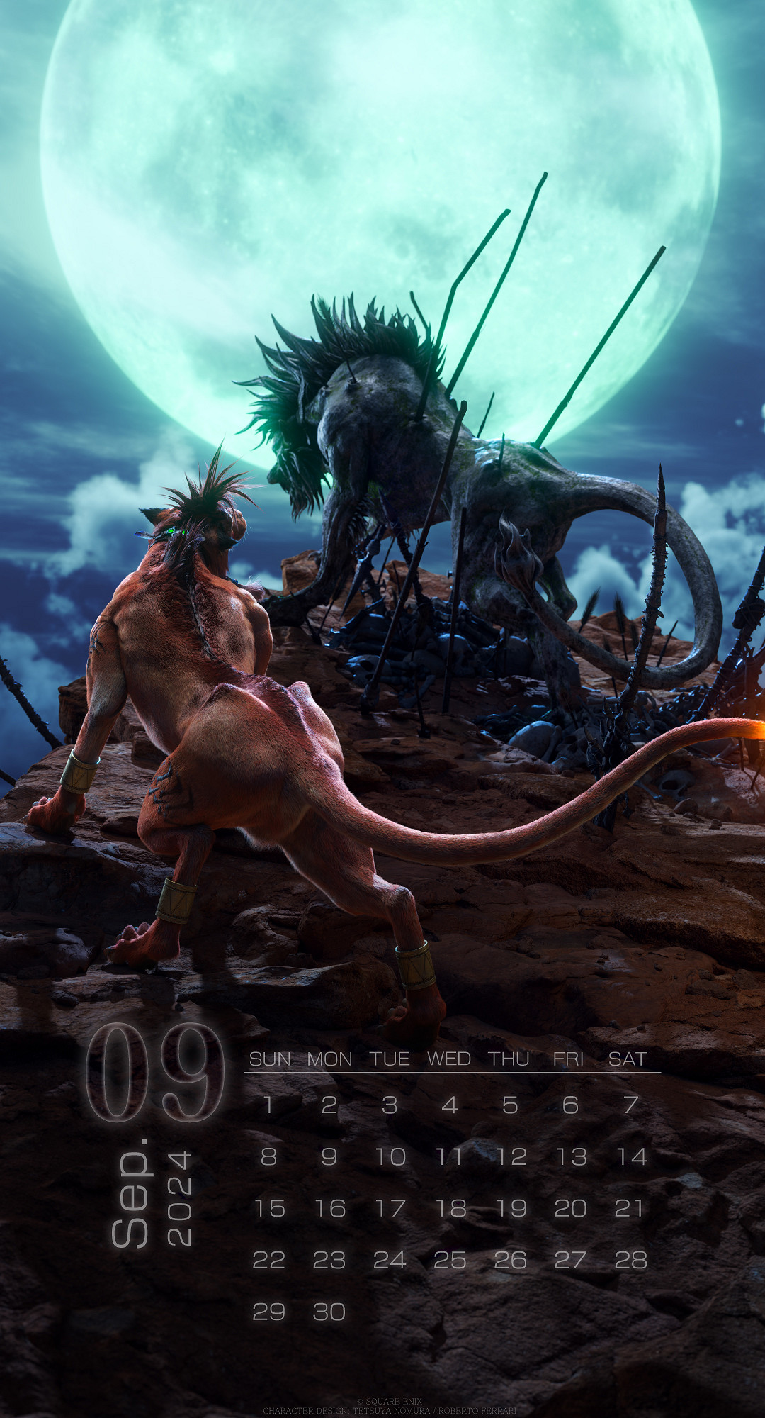 《FF7重生》9月日曆壁紙:赤紅十三和塞特共賞明月! 《FF7重生》9月日曆壁紙:赤紅十三和塞特共賞明月!