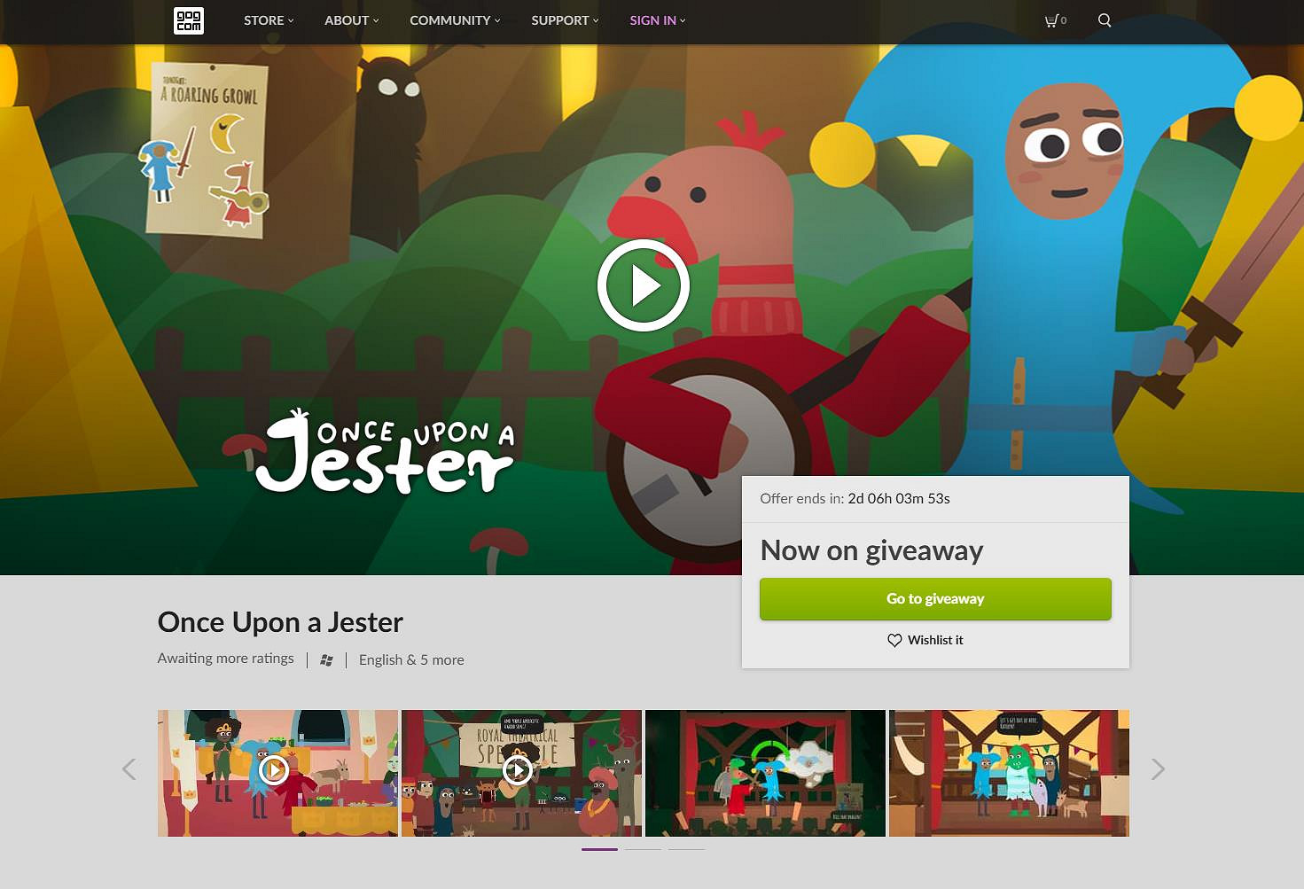 GOG喜加一 獨立喜劇遊戲《小醜往事》現可免費領取