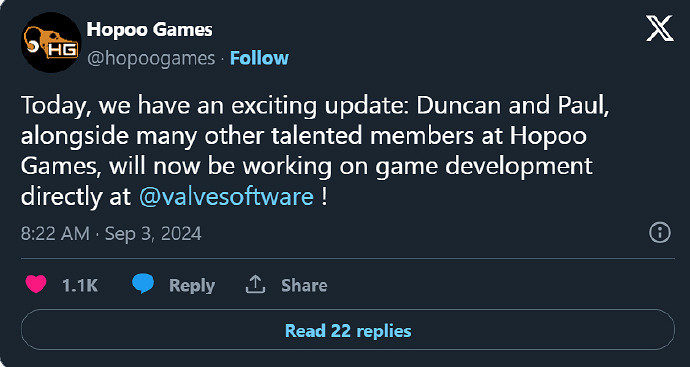 開發商Hopoo Games宣布以後將會直接為Valve製作遊戲 開發商Hopoo Games宣布以後將會直接為Valve製作遊戲