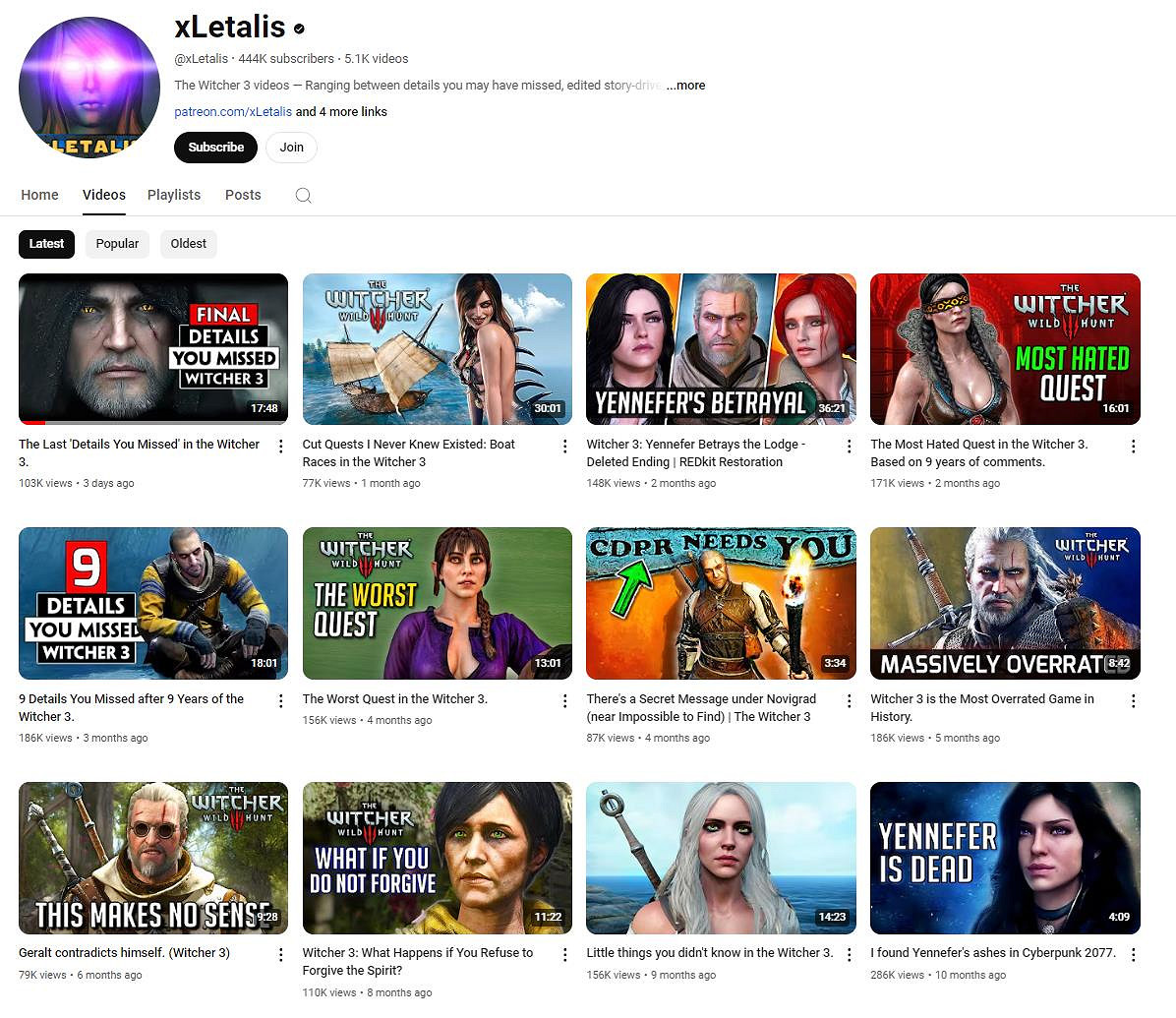 《巫師3》內容挖掘影片創作者決定轉戰《柏德之門3》 已製作超過190個《巫師3》影片