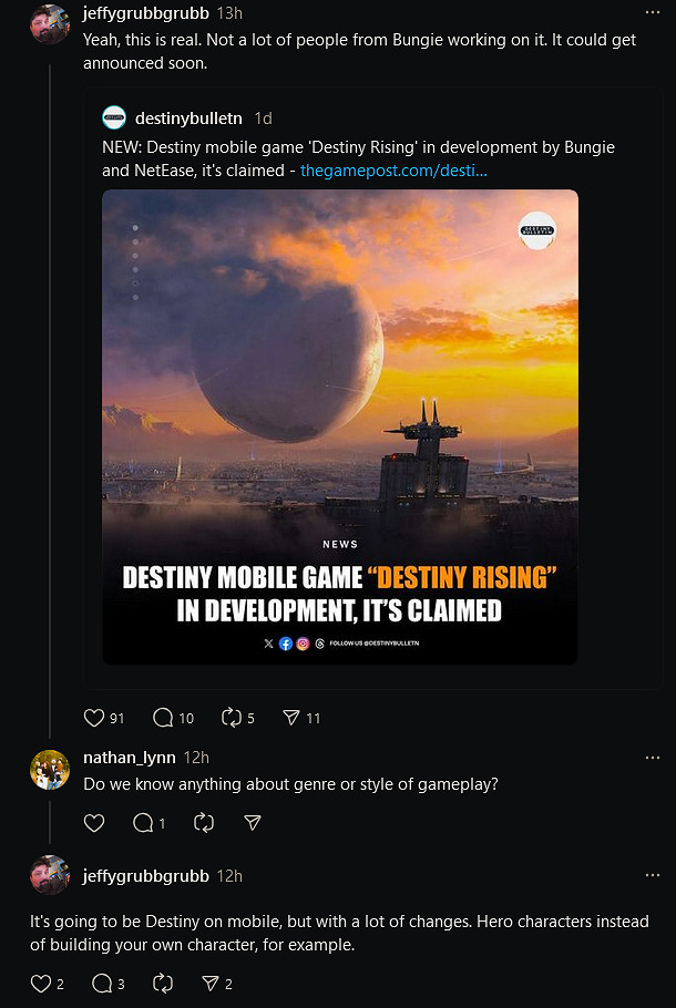 《命運》手遊或近期宣布：Bungie僅少量參與開發 和原作很不同