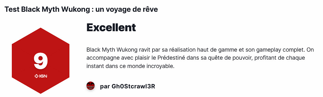 《黑神話:悟空》獲IGN法國9分評價 各方面令人著迷 《黑神話:悟空》獲IGN法國9分評價 各方面令人著迷