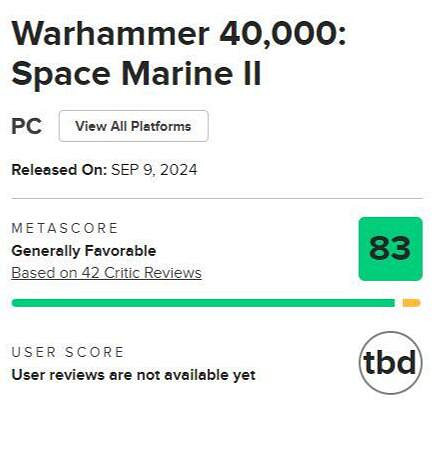 《戰鎚40K：星際戰士2》媒體評分解禁，M站均分83