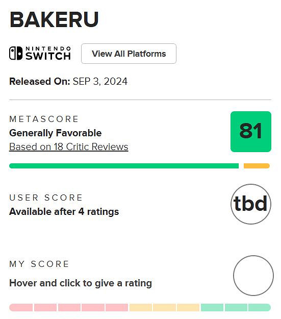 Switch新遊《羽袈流》MC評分出爐：18家媒體均分81