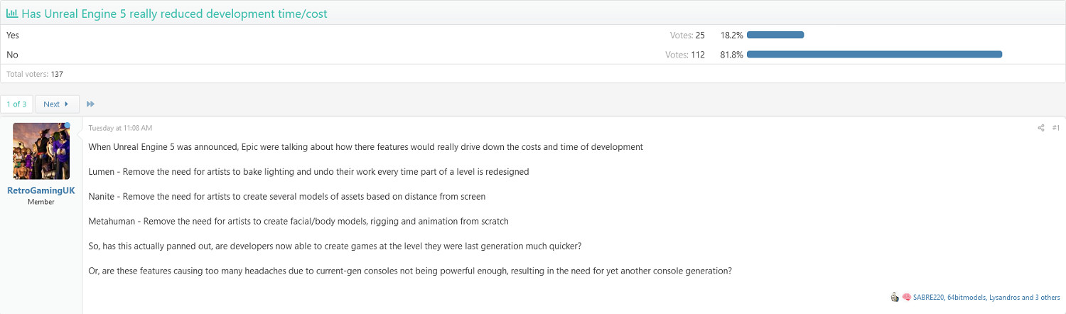 大多數玩家投票表示並不看好虛幻5:優化問題很嚴重 大多數玩家投票表示並不看好虛幻5:優化問題很嚴重
