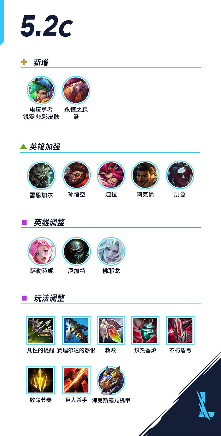 英雄聯盟手遊5.2c版本更新公告