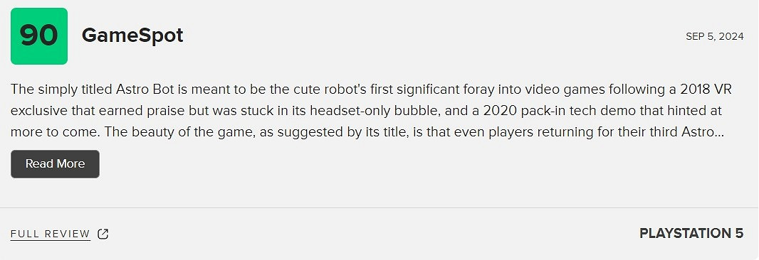 《宇宙機器人》GS 9分：注定將會成為一部經典之作！