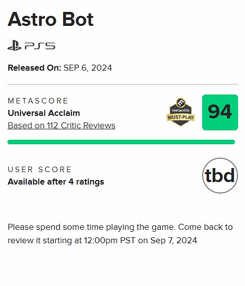 《宇宙機器人》M站漲至94分!網友:可以競爭年度遊戲 《宇宙機器人》M站漲至94分!網友:可以競爭年度遊戲