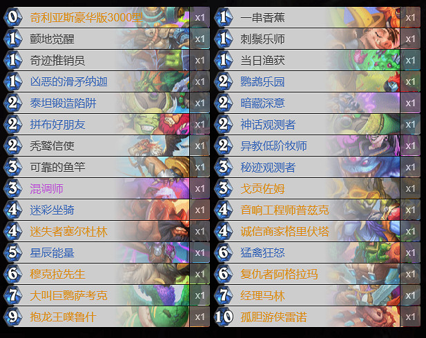 爐石戰記宇宙獵卡組構築 爐石戰記宇宙獵卡組構築