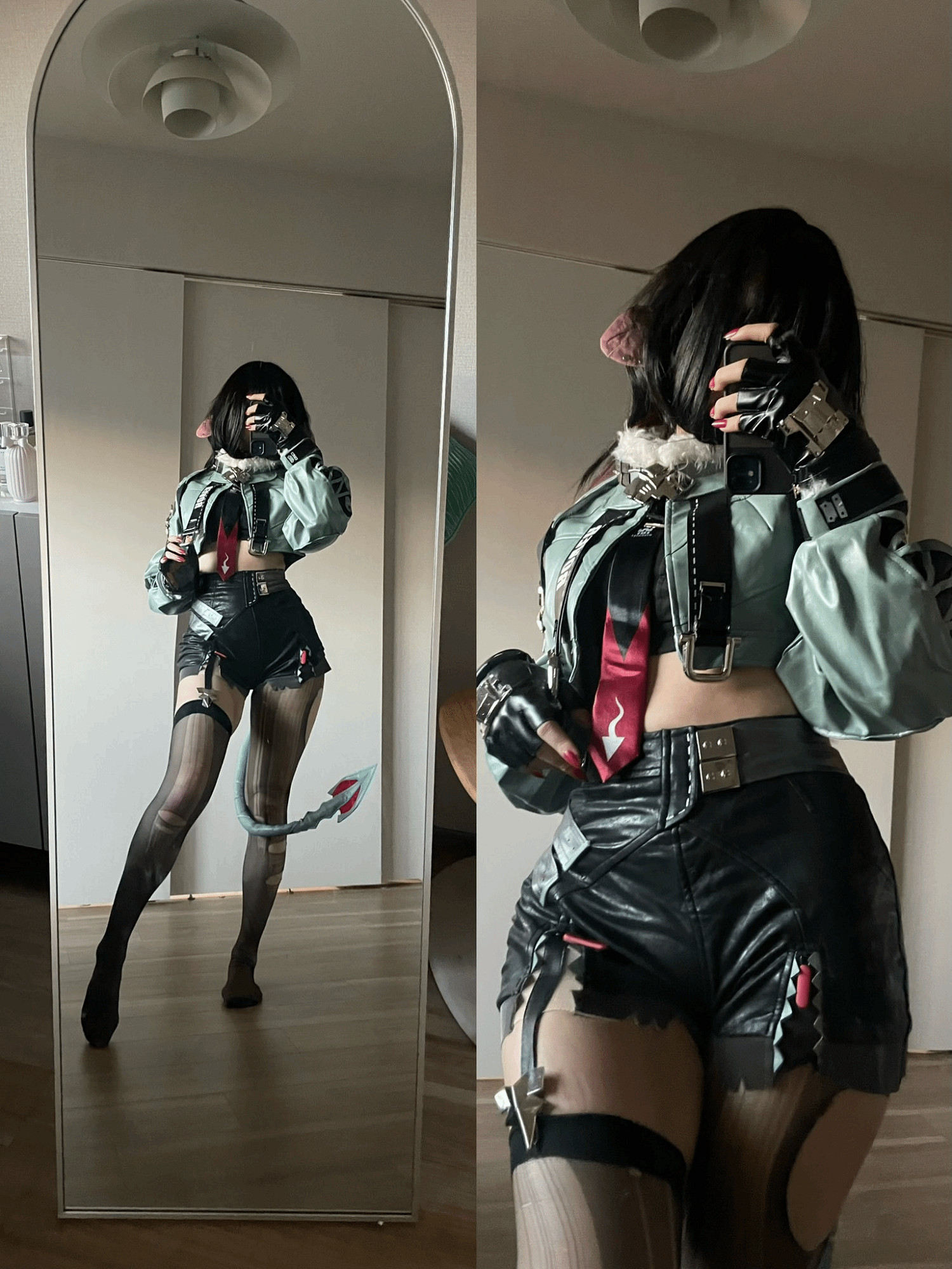 櫻花妹COS《絕區零》簡 破洞黑絲勾人長尾惹人遐想！