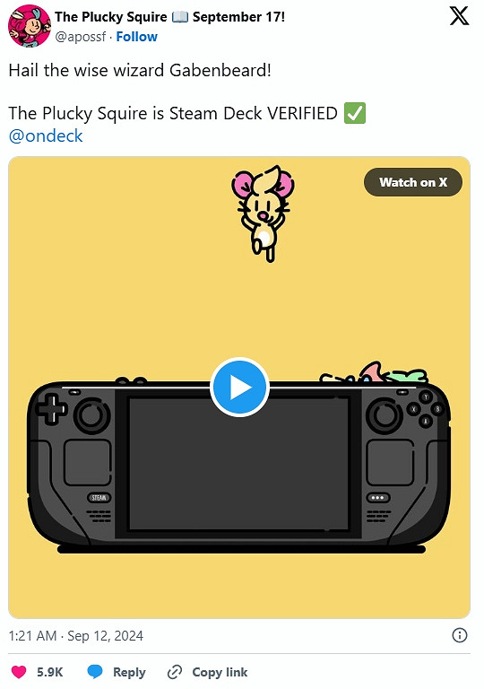 《勇敢小騎士》獲得Steam Deck驗證!9月18一同推出 《勇敢小騎士》獲得Steam Deck驗證!9月18一同推出