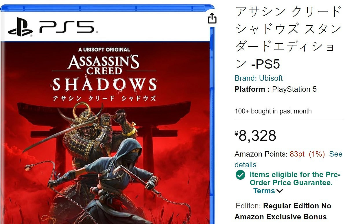 不受歡迎!《刺客教條:影》日本地區僅100多人預購 不受歡迎!《刺客教條:影》日本地區僅100多人預購