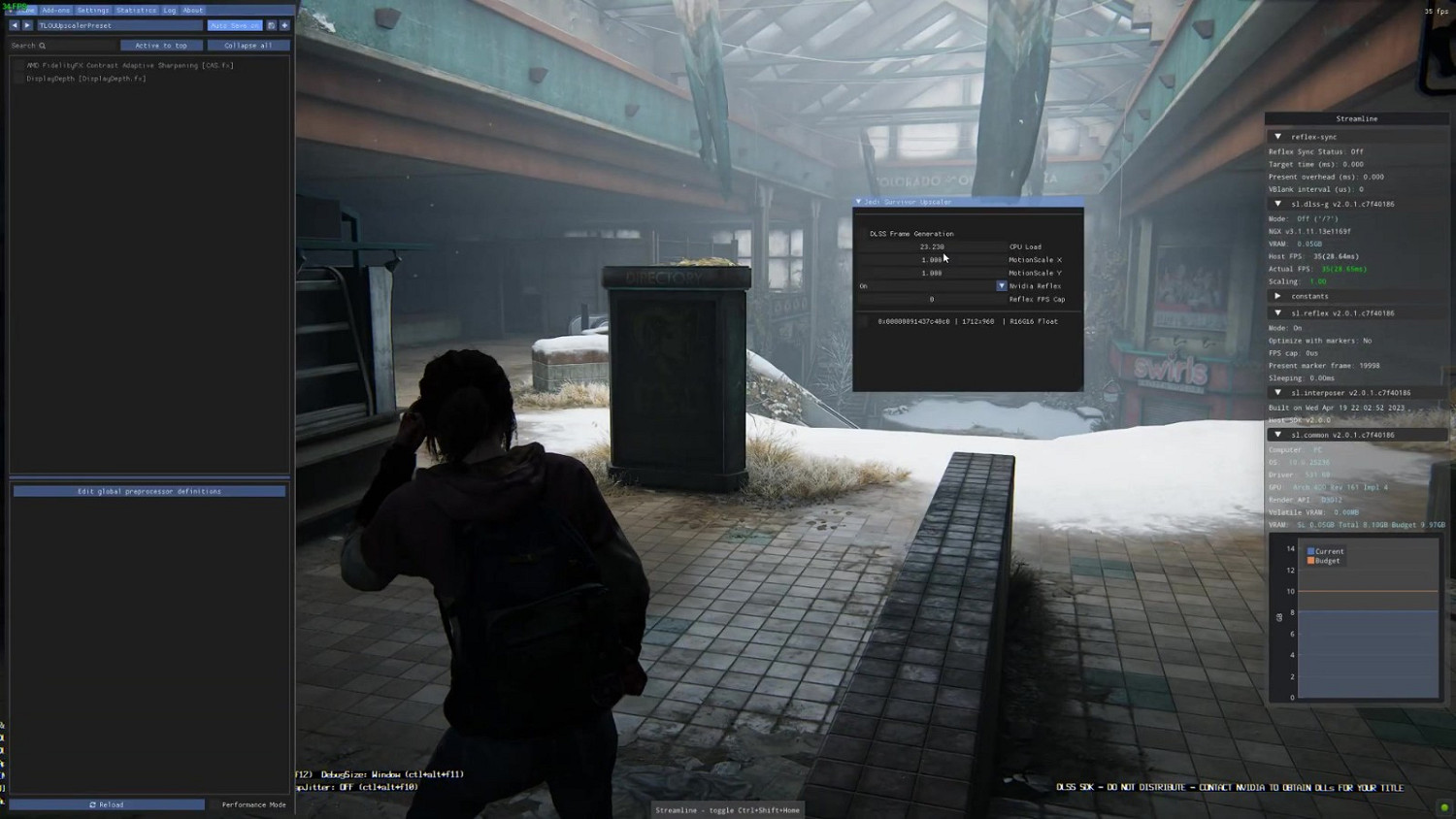 《最後的生還者》PC版DLSS3幀生成Mod展示 《最後的生還者》PC版DLSS3幀生成Mod展示