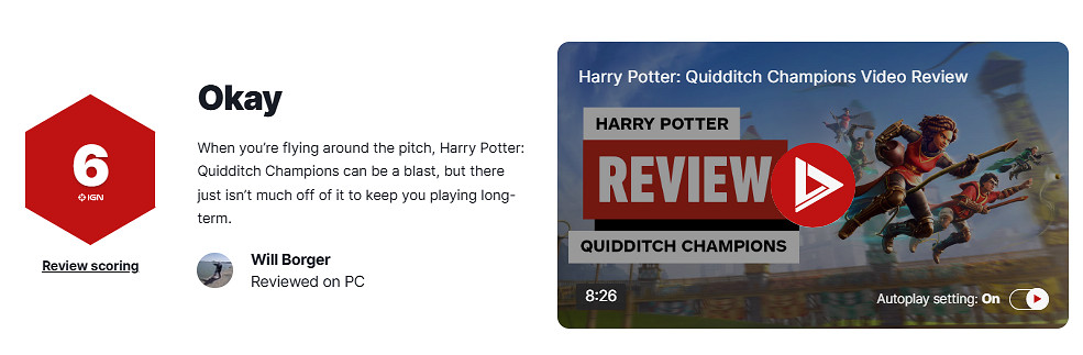 《哈利波特:魁地奇錦標賽》IGN 6分:缺少鬃毛的掃帚! 《哈利波特:魁地奇錦標賽》IGN 6分:缺少鬃毛的掃帚!