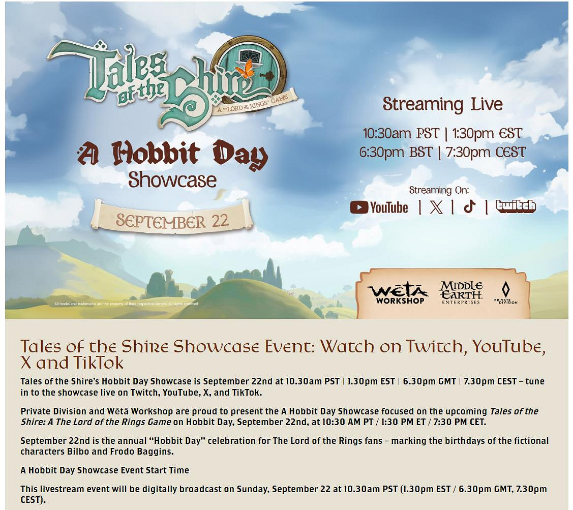 魔戒背景休閒模擬遊戲《魔戒：夏爾傳說》宣布延期至2025年早期