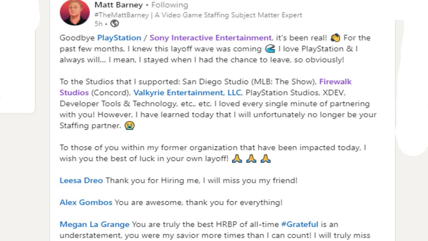 PlayStation旗下工作室Visual Arts進行了裁員