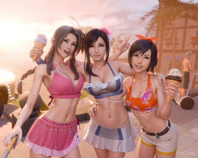 完美身材性感迷人！《最終幻想7》蒂法、愛麗絲3D美圖