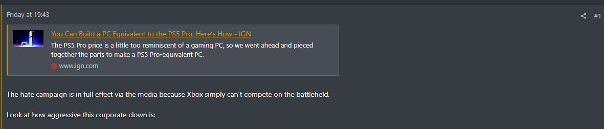 IGN推薦與PS5 Pro相當的PC配置被玩家吐槽：煽動仇恨
