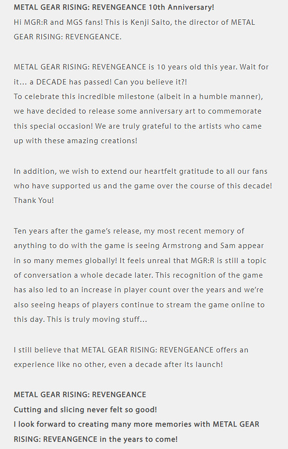 《潛龍諜影崛起 復仇》10周年藝術圖 齋藤健治發文感謝 《潛龍諜影崛起 復仇》10周年藝術圖 齋藤健治發文感謝