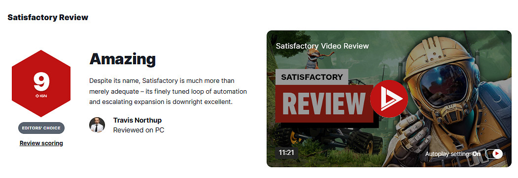 《幸福工廠》正式版IGN 9分：史上最好的自動化遊戲！