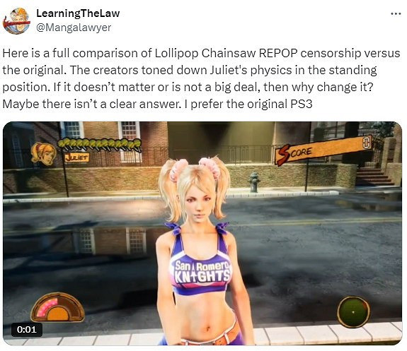 《電鋸甜心RePOP》胸部缺抖動被吐槽 官方稱馬上改 《電鋸甜心RePOP》胸部缺抖動被吐槽 官方稱馬上改