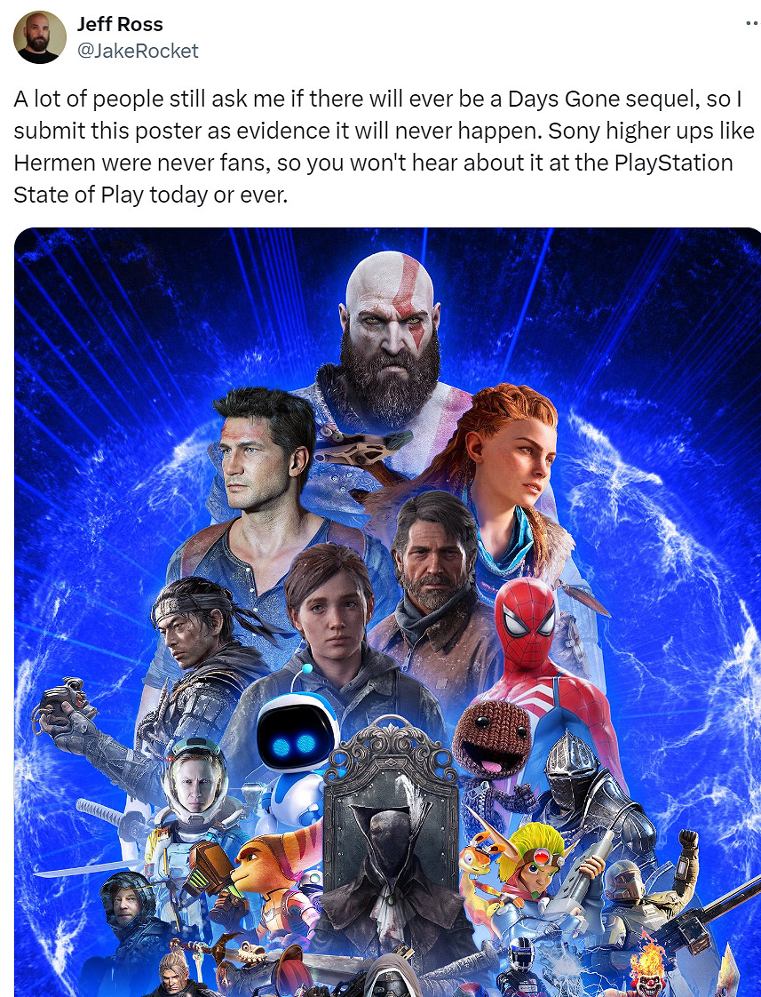 《往日不再》總監：遊戲不會出續作、索尼高層不喜歡